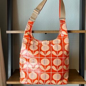 Orla Kiely Flower Box Classic Shoulder Bag in Geranium Red